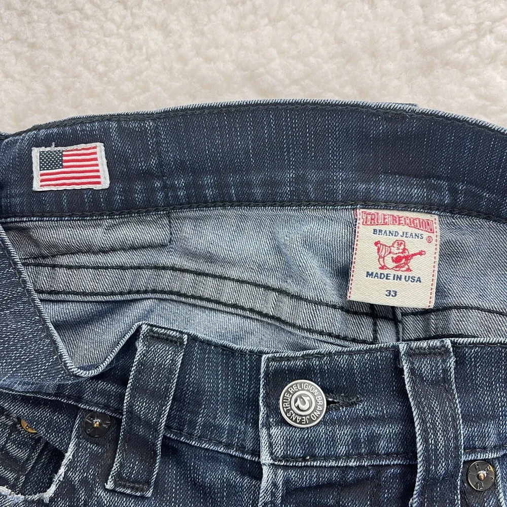 True Religion‎ Blue Denim Geno Straight Leg Jeans Mens Dark Wash Casual Size 33